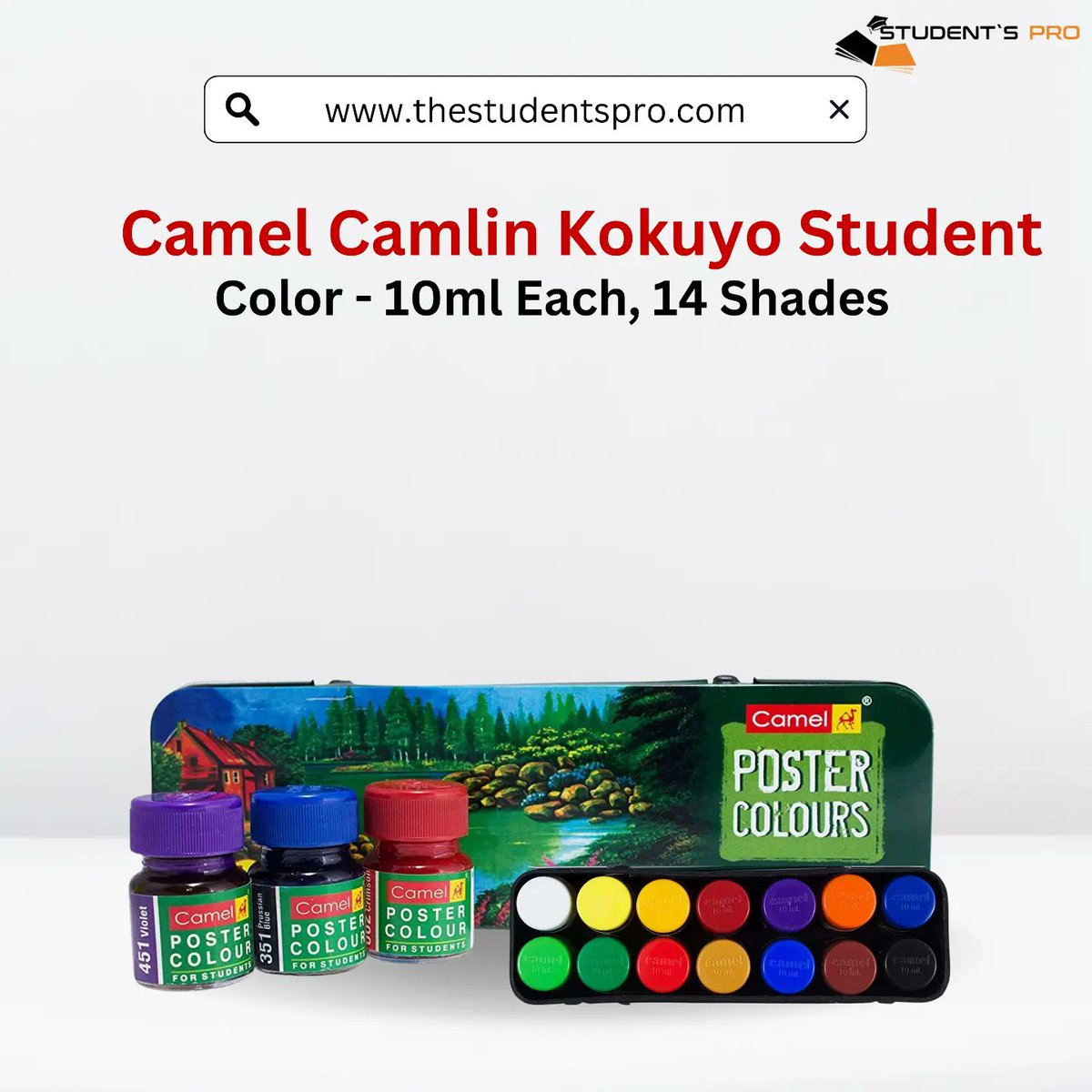 Studentspro_OFF's tweet photo. Channelise your inner Artist .

1.Camlin Artist Brush Pen Set - Pack of 12 (White)

2.Camel Camlin Kokuyo Acrylic Color Box - 9ml Tubes, 12 Shades

2.Camel Camlin Kokuyo Student Poster Color - 10ml Each, 14 Shades

LINK :-
https://t.co/7HDVTQOK85

#camel #artist #students https://t.co/sUl92nf9Pb