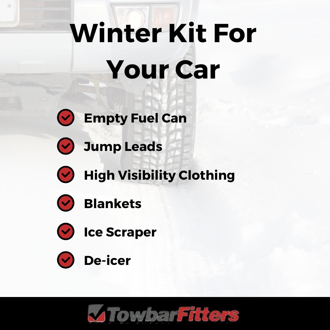 You may want to consider keeping these things in your car during the winter months ❄️
.
.
#towbar #towbars #towing #trailer #caravan #towinglife #camping #trailers #mitsubishi #jeep  #landroverdefender #rangerover #landrover