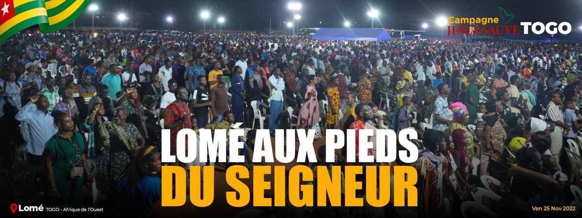 messagesdevie's tweet photo. 𝗖𝗔𝗠𝗣𝗔𝗚𝗡𝗘 𝗝𝗘𝗦𝗨𝗦 𝗦𝗔𝗨𝗩𝗘 𝗔𝗙𝗥𝗜𝗤𝗨𝗘🌍|𝗧𝗢𝗚𝗢 🇹🇬
𝗖𝗥𝗢𝗜𝗦𝗔𝗗𝗘 |𝗟𝗢𝗠𝗘 𝗝𝗢𝗨𝗥 𝟭
SEIGNEUR FAIT NOUS VOIR TA GLOIRE.
Moment d'adoration, de louange
La population de Lomé venue en nombre pour voir la gloire de DIEU
Merci Jésus pour ton peuple.
#CJSATOGO https://t.co/EEAyE0158G