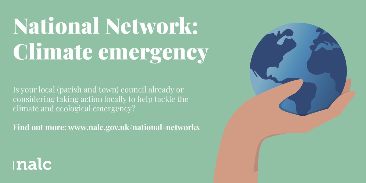 NALC's tweet photo. 🌎 @NALC’s #climate emergency network is for local (parish and town) councils already, or considering, taking action locally to tackle the climate and #ecological emergency.

Find out more and join the network ⬇️
https://t.co/G02bzT3NmB https://t.co/S92Non4Zzi