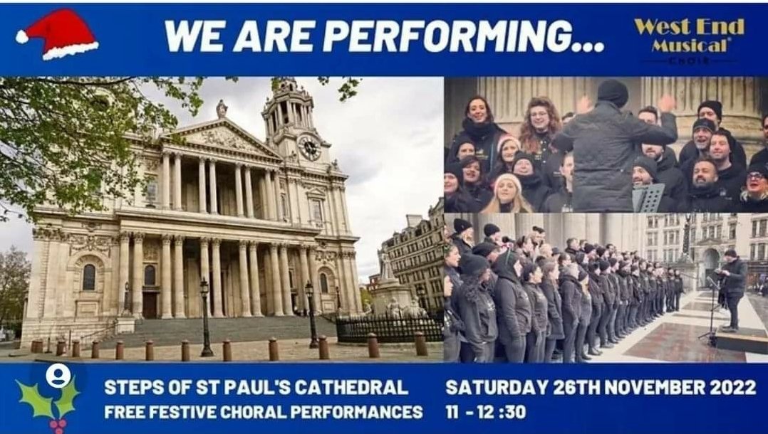 RoryWindass's tweet photo. Very proud of my cousin Sarah Mellish performing in the concert today outside @StPaulsLondon with @WestEndMChoir! 11am - 12:30pm, go see it if you can! #music #saturdayvibes #saturday #Christmas #christmasmusic #concert #choralmusic #choir #london #stpaulscathedral https://t.co/KataDW4MHc