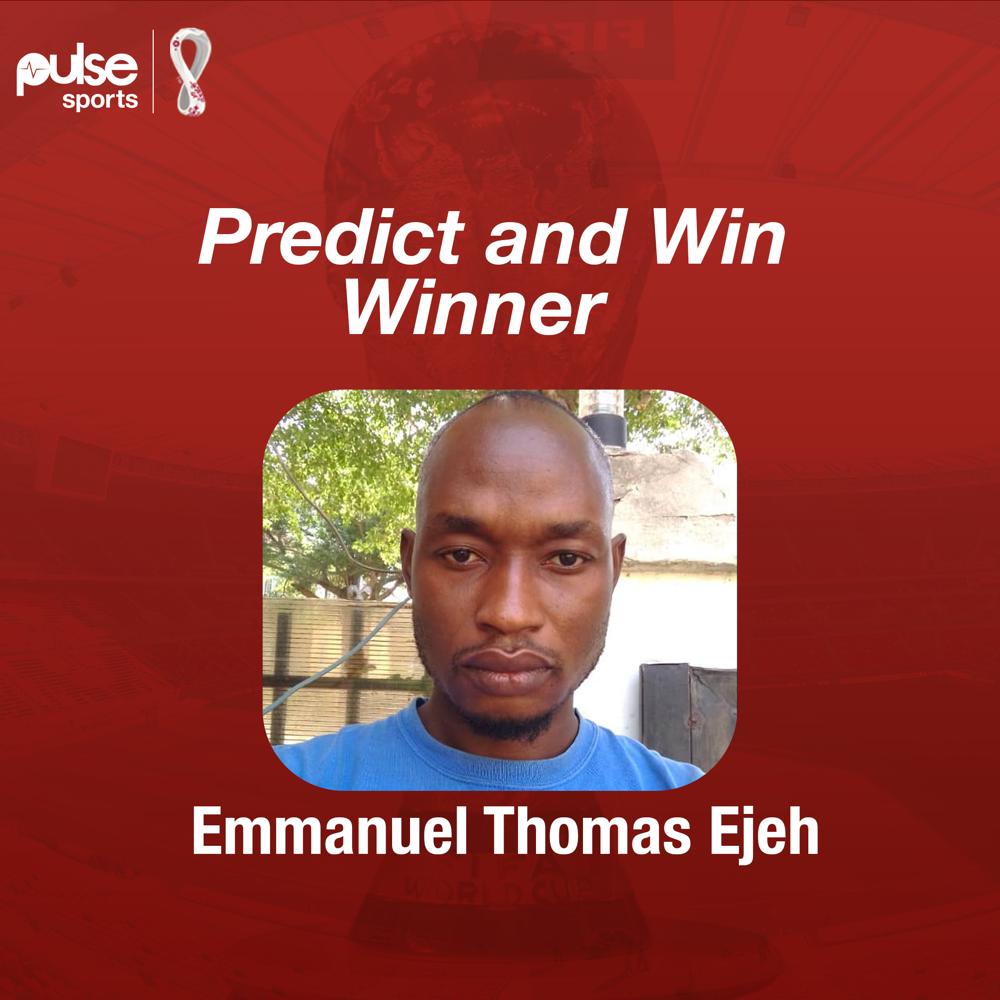 🎉🎊 | Congratulations to our lucky fan Mr. Emmanuel Thomas Ejeh on becoming the first winner of the Pulse Sports #FIFAWorldCup challenge. You too can be a winner when you register for free and predict the outcome of world cup fixtures correctly 😏 #PulseSports #Qatar2022