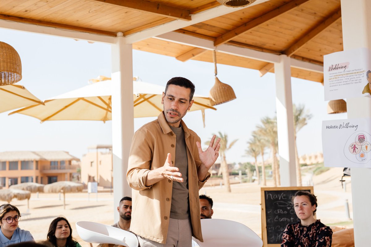 tariqal's tweet photo. ✅ Community centred innovators
✅ An environment conducive to wellbeing
✅ Engaged commitment to climate action

A privilege to facilitate 4 days of post #COP27 co-creation and collaboration between 20 incredible SWANA #climate changemakers, brought together by @cmxchange &amp; @SAP https://t.co/2IJ609Wlpy