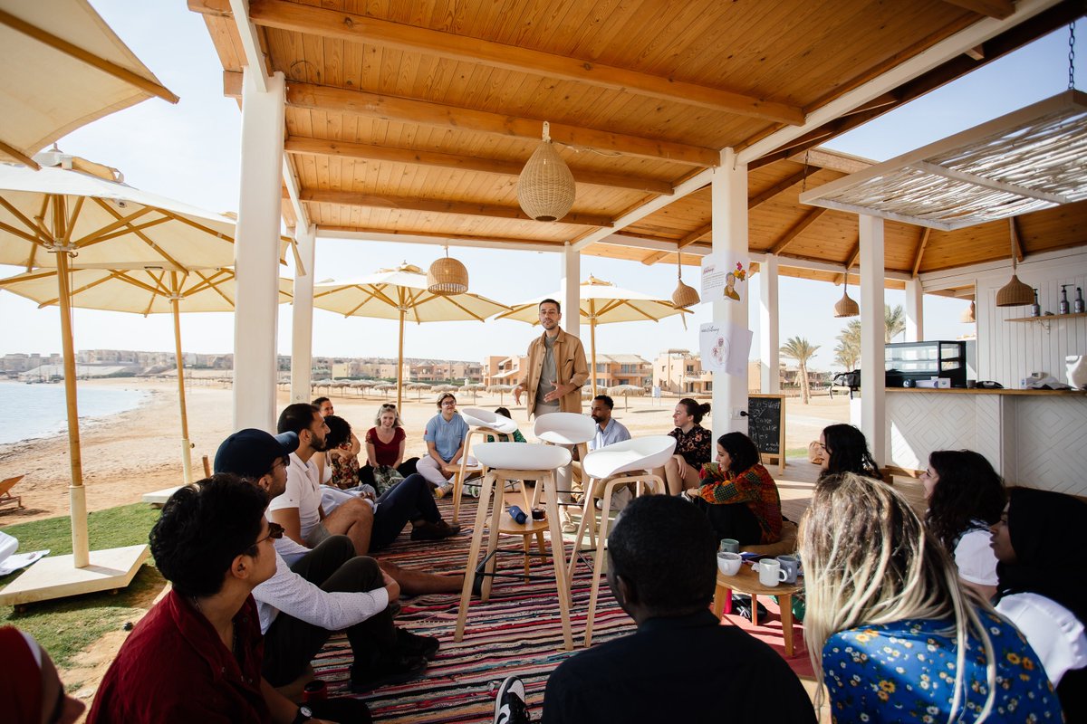 tariqal's tweet photo. ✅ Community centred innovators
✅ An environment conducive to wellbeing
✅ Engaged commitment to climate action

A privilege to facilitate 4 days of post #COP27 co-creation and collaboration between 20 incredible SWANA #climate changemakers, brought together by @cmxchange &amp; @SAP https://t.co/2IJ609Wlpy