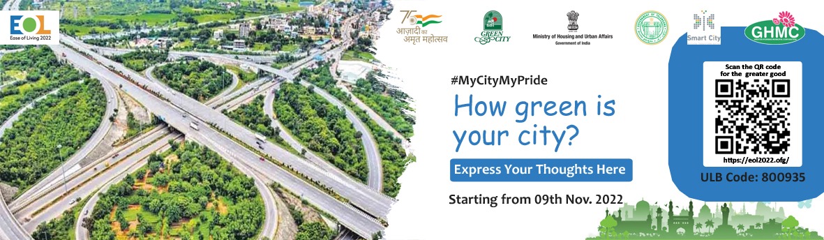 CommissionrGHMC's tweet photo. #Easeof Living2022, #UOF2022
It's time to make your voice count, Visit: https://t.co/XFBS0XNFma and share your opinion about Hyderabad.
Use ULB/Referral Code - 800935
#MYCityMyPride,
#YeMeraSheharHai
(1/2) https://t.co/Z0zJ1dVNls