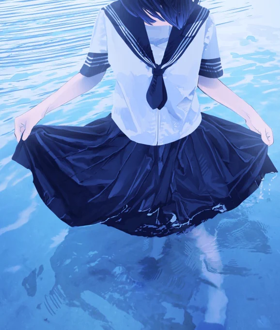 #私の世界観に触れて欲しい海と女の子 