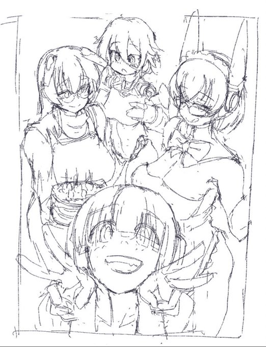 ここ半月にハピバが集中してたロボ娘描き相互さんのお祝い絵をコソコソと進めてる(一人サイボーグだけど! 