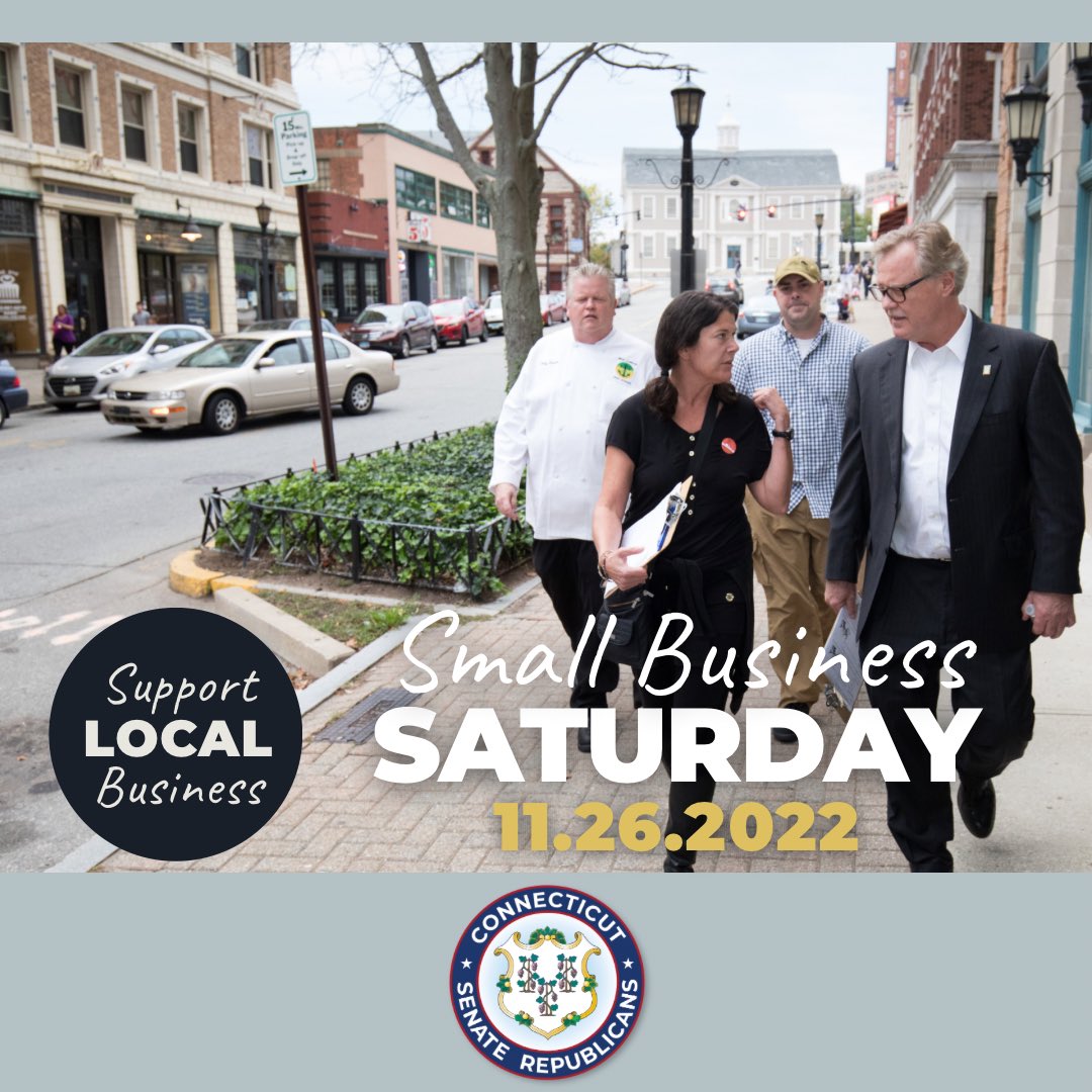Today, and every day, join me in supporting local businesses and their amazing workers. Small businesses are the lifeblood of our communities. We can all play a role in helping local job creators thrive. 
#SmallBusinessSaturday
#ShopSmall #ShopLocal #dineLocal #ctjobs #ctmade