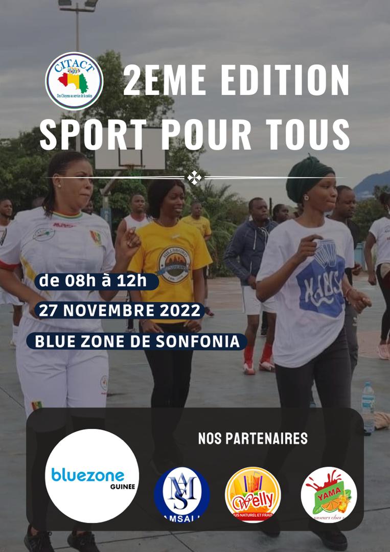 CCitact's tweet photo. 📌📌 SPORT POUR TOUS 

DEMAIN à la Blue Zone de Sonfonia 

Pour la 2ème édition du Fitness et Mini Tournoi Olympique Des Organisations, l'ONG Citoyens Actifs vous donne rendez-vous demain matin à la Blue Zone de Sonfonia.

Préparez vos équipements sportifs. Demain c'est demain. https://t.co/biG2xVQhnB