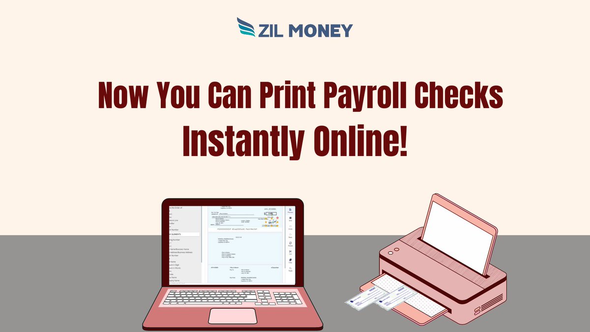 quick_money123's tweet image. Are you struggling to get payroll checks? It is made easy now by Zil Money. Sign up at ZilMoney.com today! 

Learn more: zilmoney.com/print-payroll-… 

#PrintPayrollChecks #PrintChecks