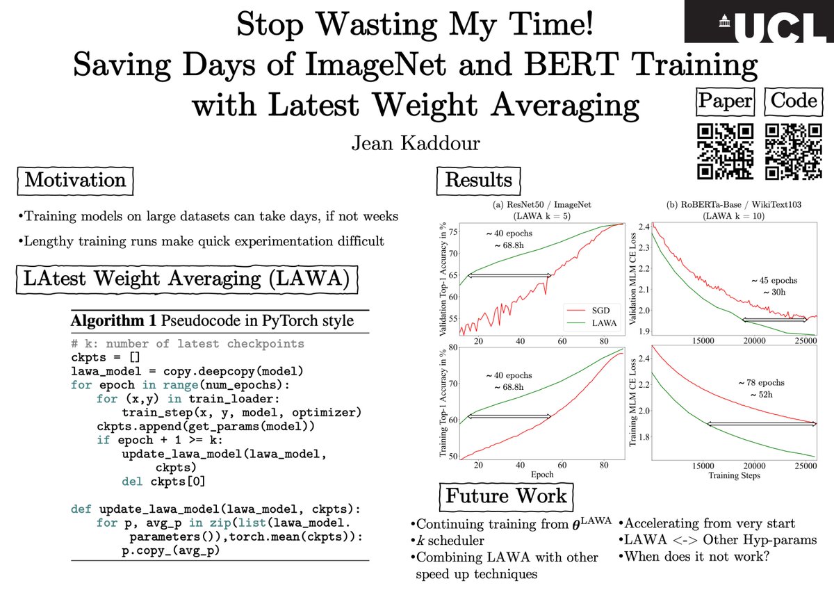 jeankaddour's tweet image. I'll be at NeurIPS, co-presenting two papers on neural network training and one on OOD generalization. A short 🧵👇. Please DM me if you would like to chat! 1/5