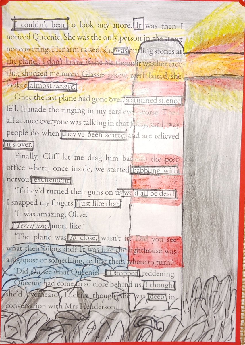 BarrowClass's tweet photo. 6PB's beautiful Blackout Poetry using this term's focus text, 'Letters from the Lighthouse'. @St_Wilfrids_CE @LT_Trust https://t.co/s4McDfbeik