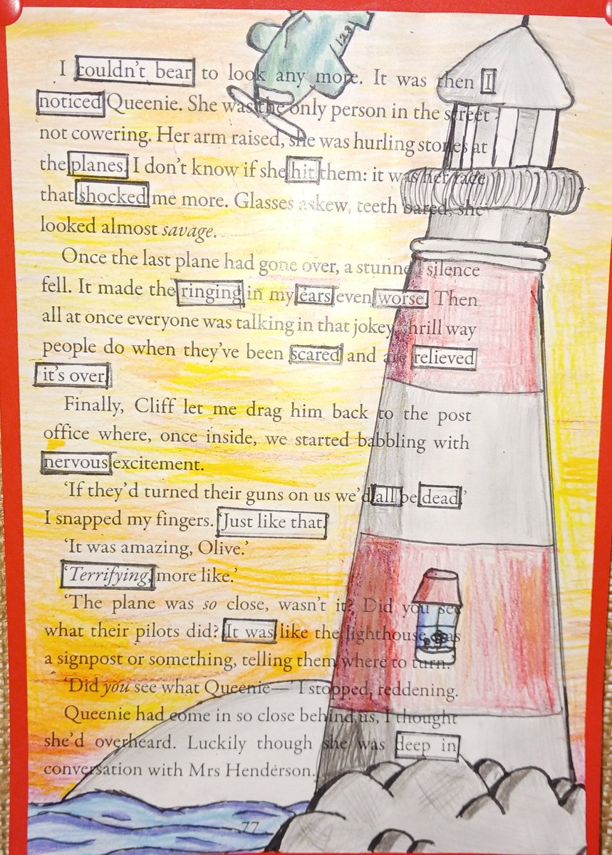 BarrowClass's tweet photo. 6PB's beautiful Blackout Poetry using this term's focus text, 'Letters from the Lighthouse'. @St_Wilfrids_CE @LT_Trust https://t.co/s4McDfbeik