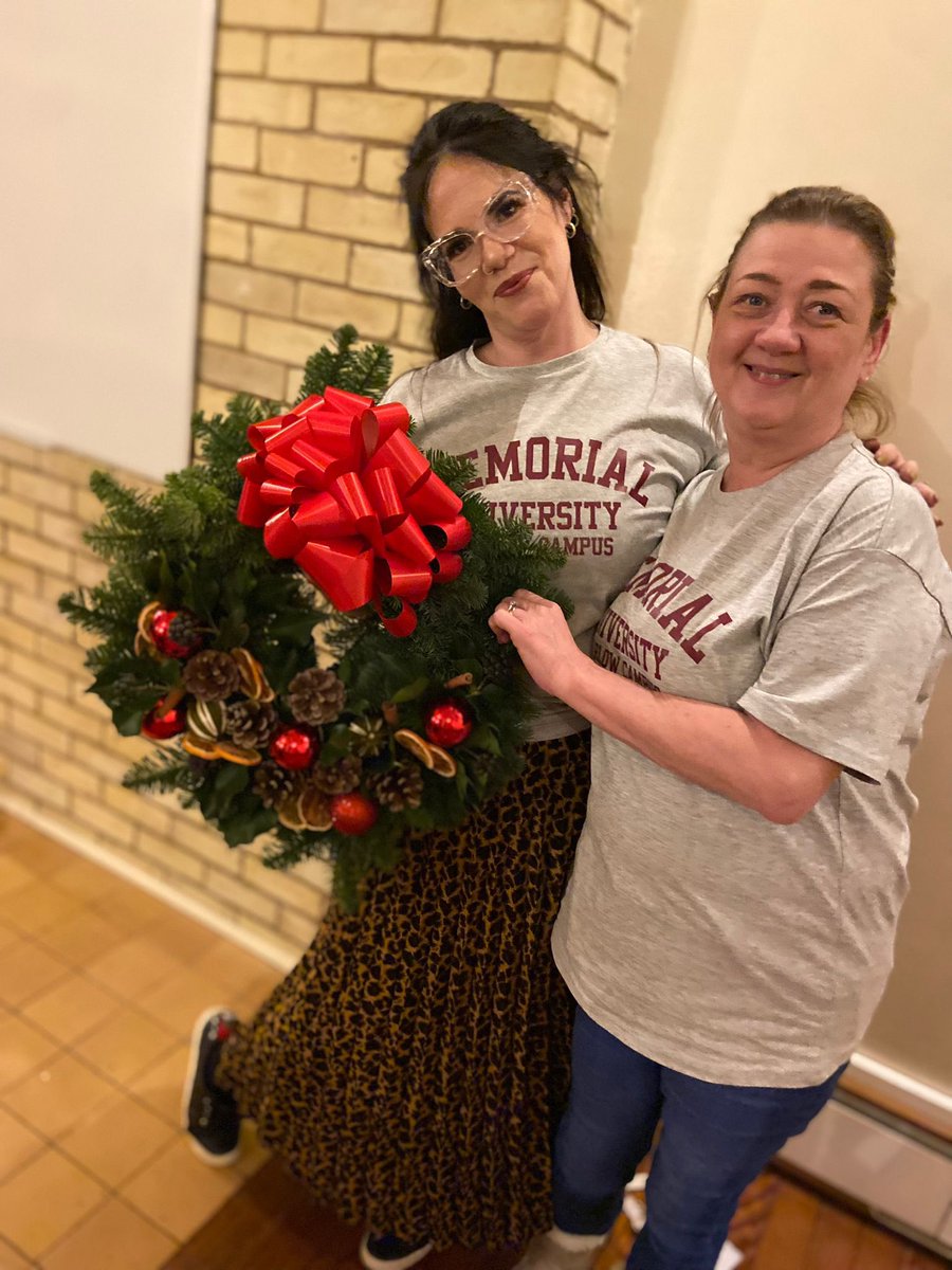Wreath making with the <a href="/munharlow/">Harlow Campus, Memorial University</a> team. This beauty was donated to the campus by our local florists #flowerbox in old Harlow