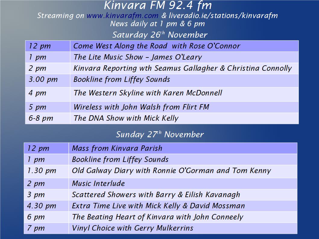 Join us today on liveradio.ie/stations/kinva… and locally on 92.4 FM