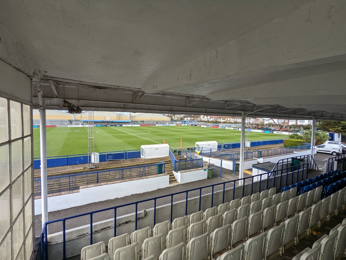 Morning prep for <a href="/WinFinchleyFC/">Wingate & Finchley FC</a> vs <a href="/ETFCOfficial/">Enfield Town FC</a> - pitch holding up to the elements so far this year