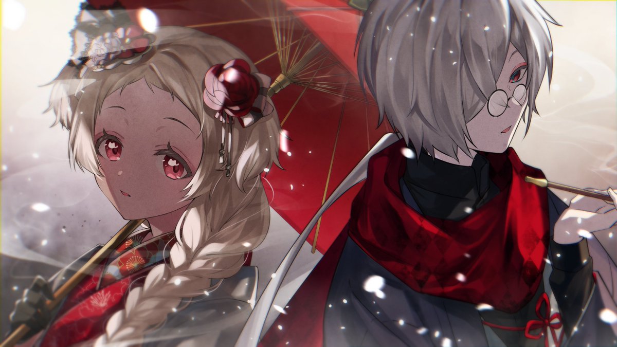 「【おしらせ】猫吹ケムリちゃんと白夜零兎さんの歌ってみた楽曲のイラストをお手伝いさ」|緋野-hino-🐹のイラスト