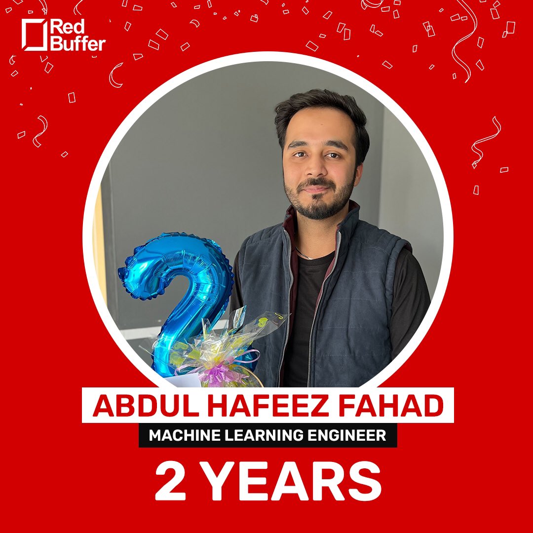 Red_Buffer's tweet photo. We send the heartiest work #anniversary wishes to our very own @faahdayy You have been a loyal, dedicated, and #hardworking #employee and have become an integral part of the #RedBuffer family. Thank you for being with us and helping us grow! https://t.co/g5cD3IwK6p