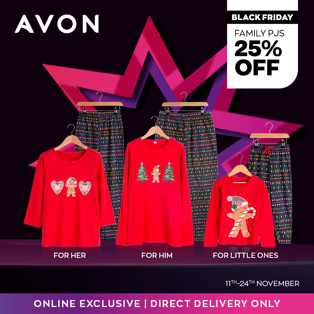 leighannmillar1's tweet photo. Coordinate with the rest of the fam & get ready for Christmas morning with these cute & cosy PJs๐
These sets are must-haves for the whole family so snap them up now with 25% off
https://t.co/ty6EeaI5Be
#Avon #AvonFashion #Fashion #PJs #Pyjamas #FamilyPyjamas #ChristmasPyjamas https://t.co/Zmhgt3YUOY