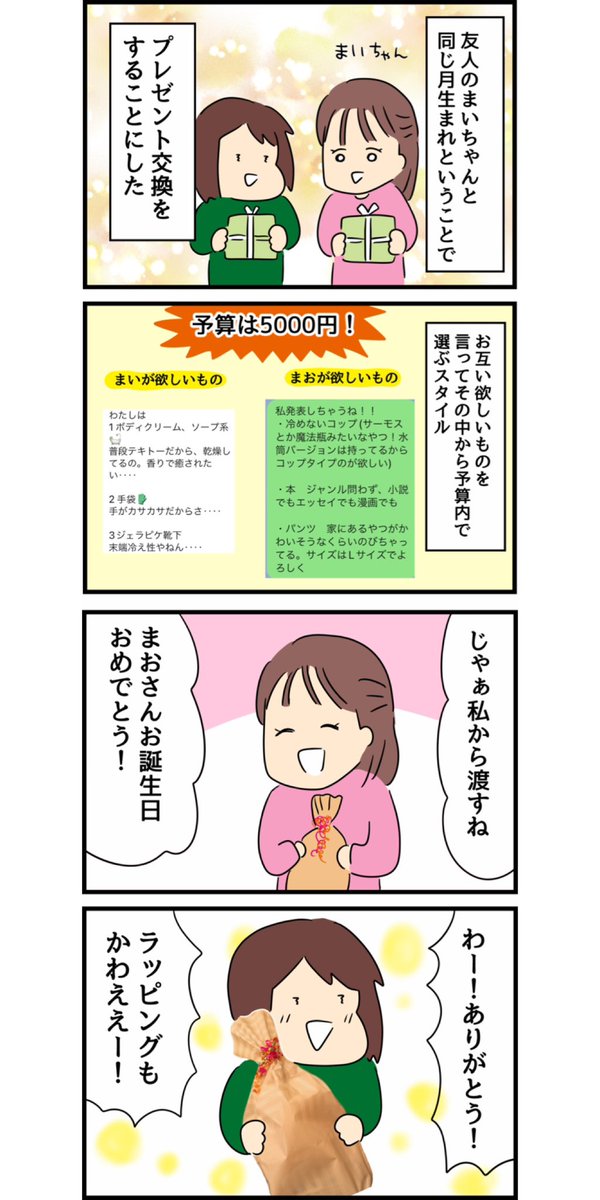 友人と上限5000円のプレゼント交換をした 