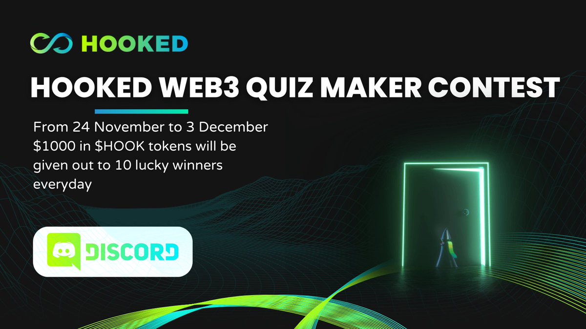 HookedProtocol's tweet photo. Day 2 of our Web3 Quiz Maker Contest is over! 🎉

Find out if you are one of the lucky winners in our discord ➡️https://t.co/INxcArsJDu 

If you’ve missed the first 2 contests, don’t worry, there’s 8 more!
🔥Enter our discord to join as we’re giving away $1000 in $HOOK tokens! 🔥 https://t.co/mVxyBrDN6U