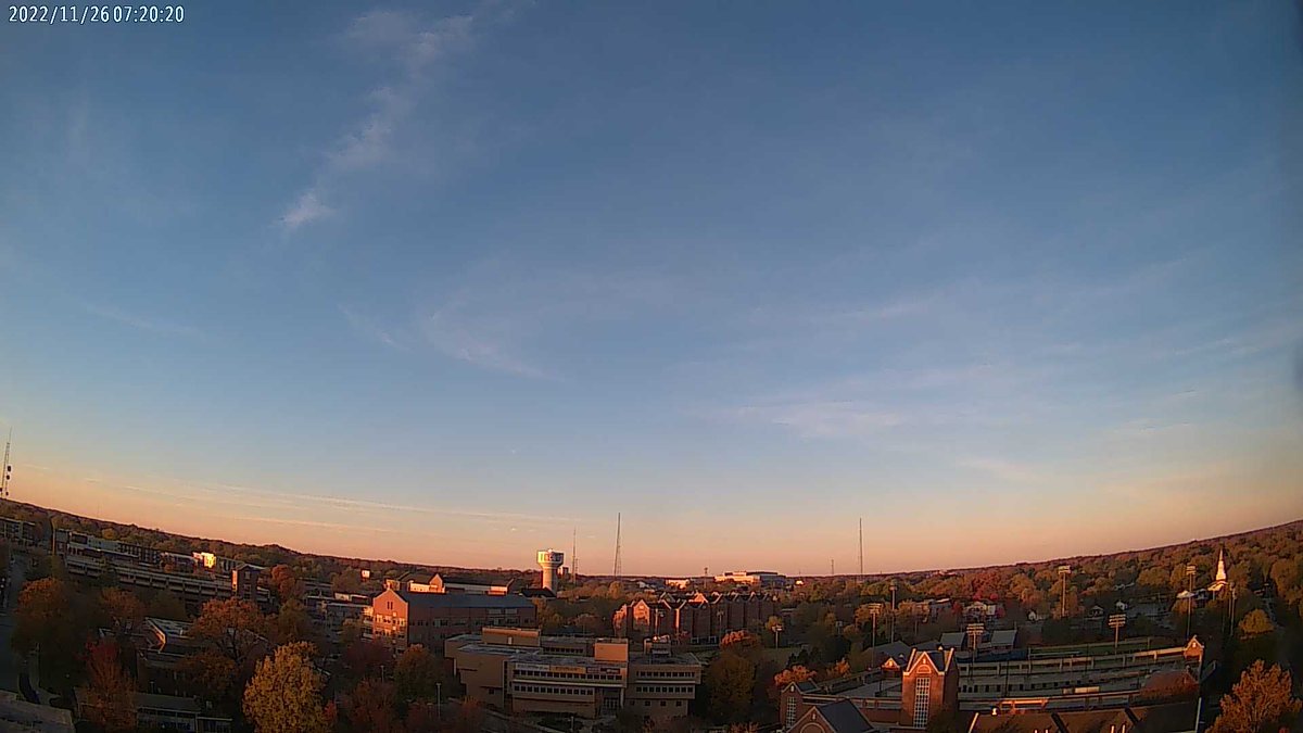 UNC Greensboro at sunrise and it's 44.7 F.