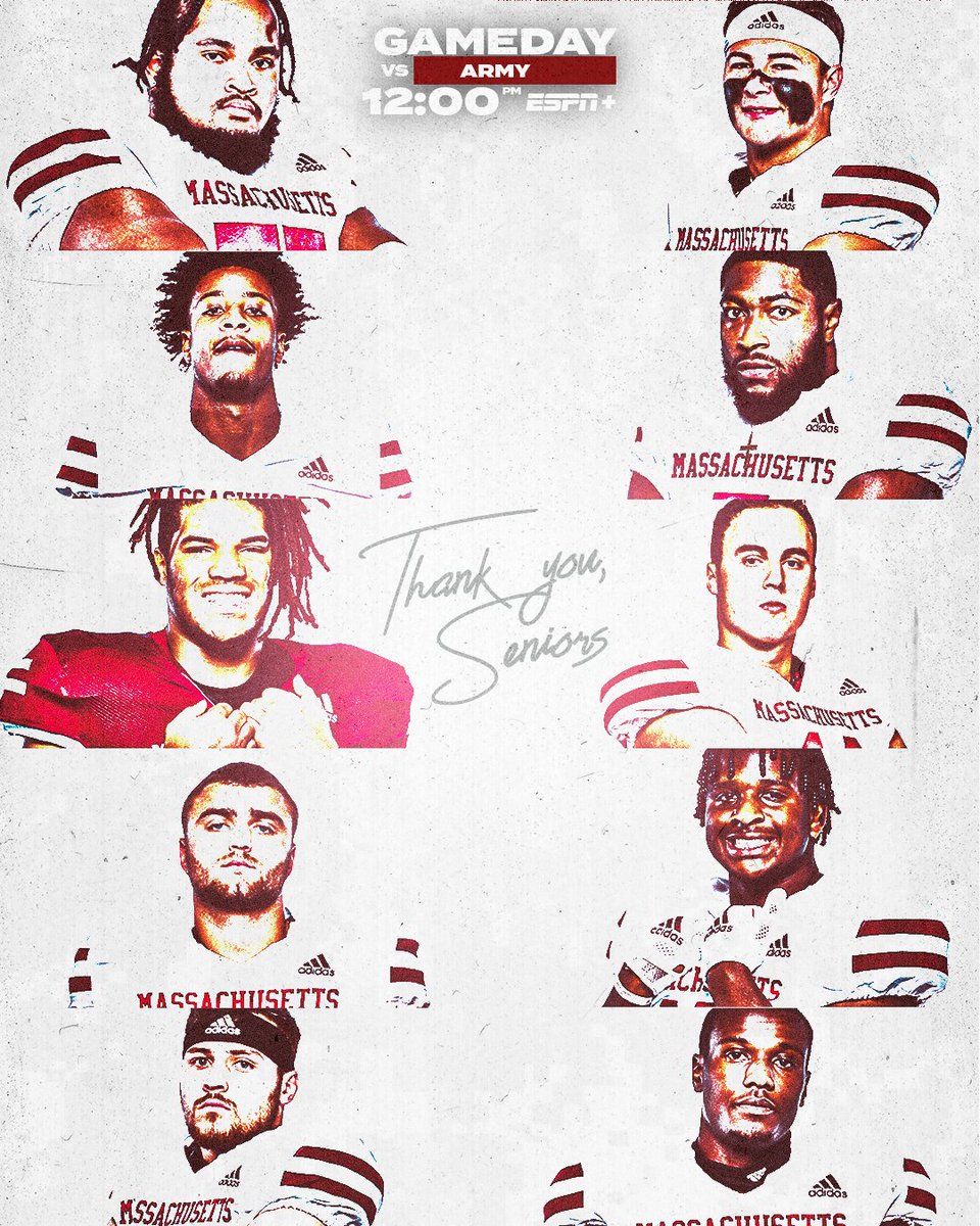 Senior Day. Military &amp; First Responders Day. Game Day! 

🆚 Army
📍 Amherst, Mass.
🏟 McGuirk Alumni Stadium
⏰ Noon
📺 ESPN+
💻 es.pn/3tMmTvl
📊 bit.ly/3XxlBlw
📻📲 bit.ly/3Tf4NMv
🎟 bit.ly/3VbRZYQ

#Flagship🚩