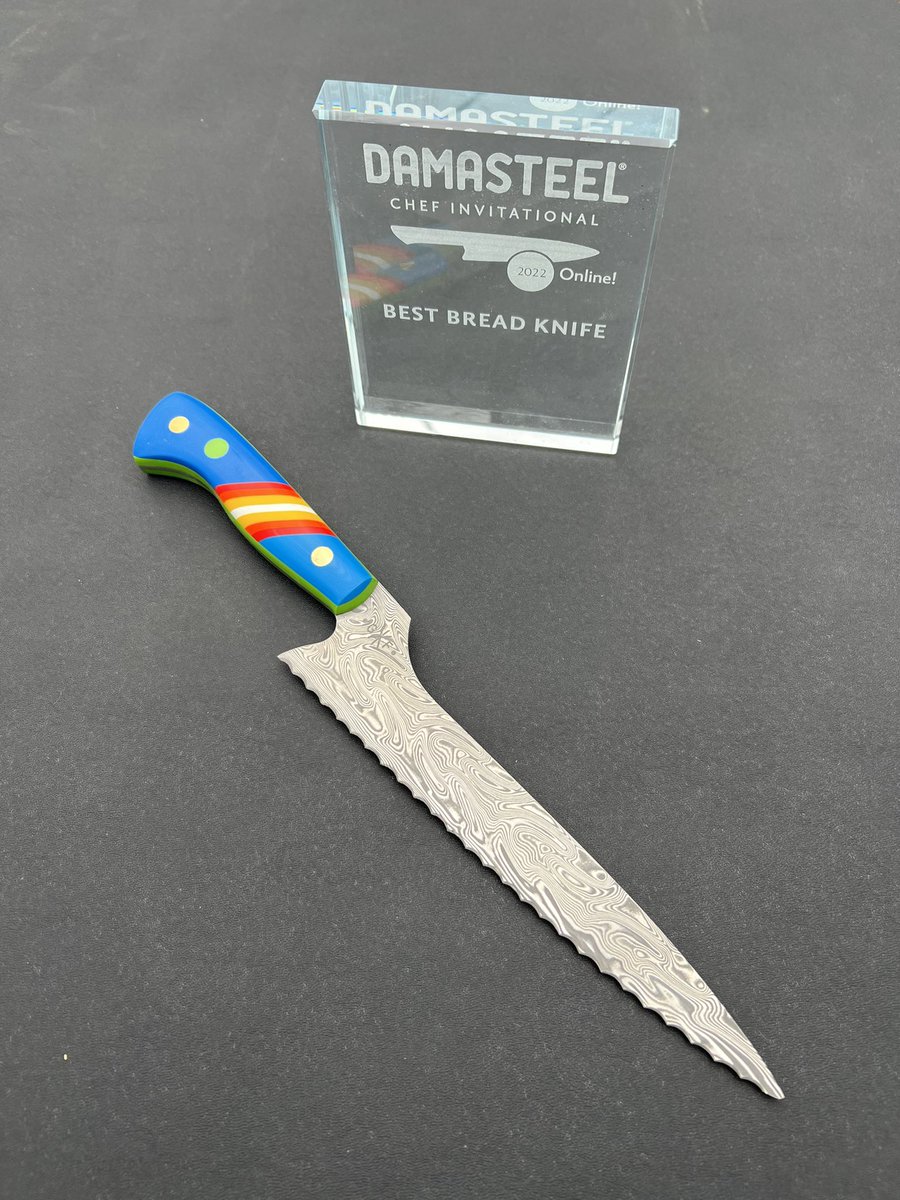 Winning the Damasteel Chef invitational for this off set serrated is such an honor. I remember telling <a href="/carlruiz/">Carl Ruiz</a> I was going to start making OSS knives the last time he came to the shop.