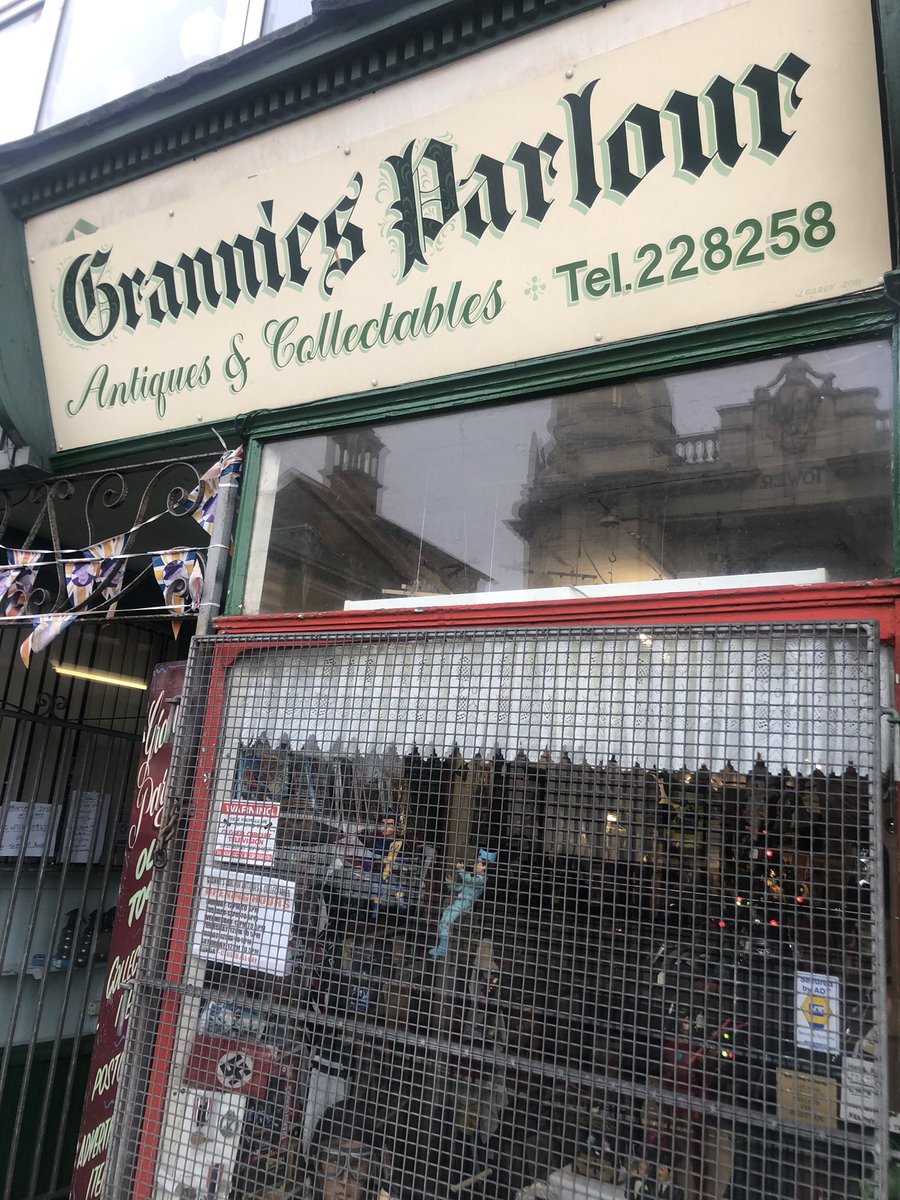 Just scared the kids by showing them the window of the only shop in Hull I’m too scared to go into. Extremist’s paradise Grannie’s Parlour.