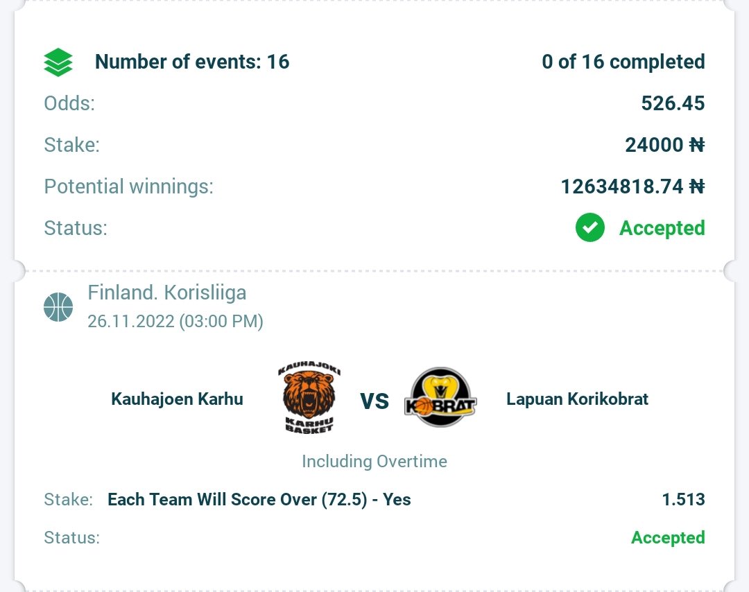 Ekitipikin's tweet photo. 500 odds on 22bet  ( KJGNZ ) 

Both team to score over 70 points 

24k to win 12 million x2 🥵

Register and stake here 👇🏼

https://t.co/AReUzQ9uPI 

🔞🔞 https://t.co/aFhFVstsHG