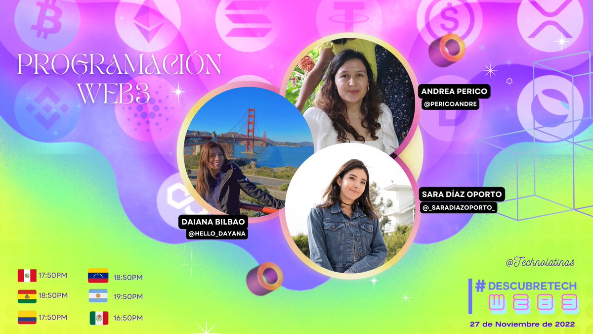 ¿Estás iniciando tu carrera en programación o desarrollando en Web2 y te interesa explorar #Web3?  Este espacio con <a href="/hello_dayana/">day ☁️</a>, @pericoandre y @saradiazoporto te irá de maravilla. ¡No faltes! 🔥👩‍💻🚀