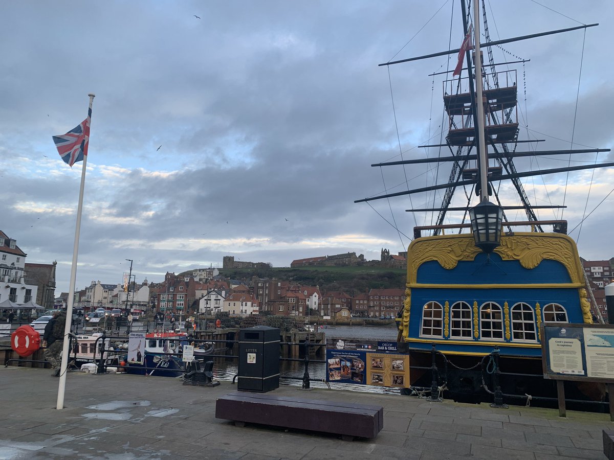 ClaireBartle2's tweet photo. Enjoying #Whitby walking around and what else but gourmet Chippy food and Yorkshire teaโ๏ธ #wheninyorkshire https://t.co/AkVyg1R3Gx