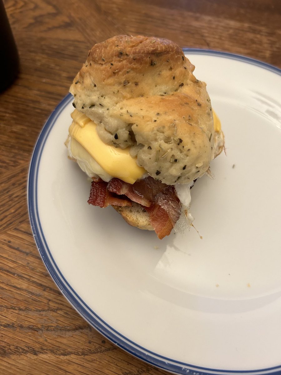 When you make breakfast sandwiches with the leftover herb rolls @sallysbakingaddiction. #soyummy