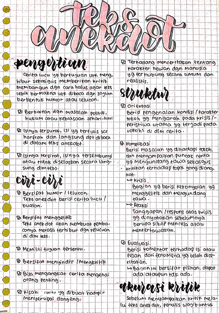 studjellyca's tweet image. [Catatan Bahasa Indonesia Kelas 10]
—Kurkulum merdeka
🤡 Teks Anekdot💥