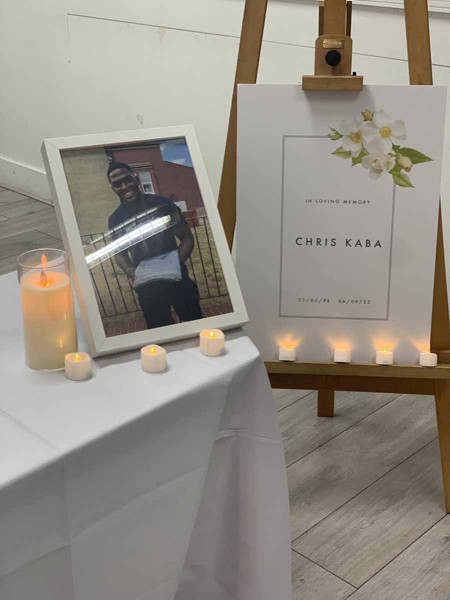 Today, we came together as one community to remember our son, #ChrisKaba, who was killed by a firearms officer on September 5, 2022. 

His girlfriend gave birth to a daughter last week, and this princess will never see her father. 
Chris, may you rest in perfect peace. #BLM