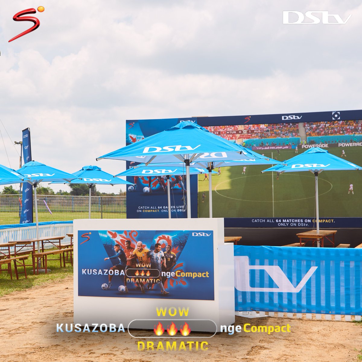 DStv's tweet photo. Monate ha o feleπ₯π₯π₯ We're here at #LyfeFest with @Yfm to bring you another #FIFAWorldCup viewing experience, and the #SummerOfYourLife. Stay tuned for more #KusazobaMnandi ngeCompact. https://t.co/n0z2wTtoXd