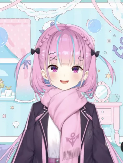 マフラーあくたん可愛すぎてスクショのバケモンになっちまったよ 助けて#湊あくあ新衣装 