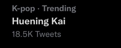 OscarlucioM's tweet photo. Huening Kai is trending under kpop with over 18.5k tweets 🥳🥳🔥🔥 #휴닝카이 #TXTatAMAs I vote #HUENINGKAI of #TXT for #TOP100MostHandsomeFace https://t.co/FYe8AuWwBi