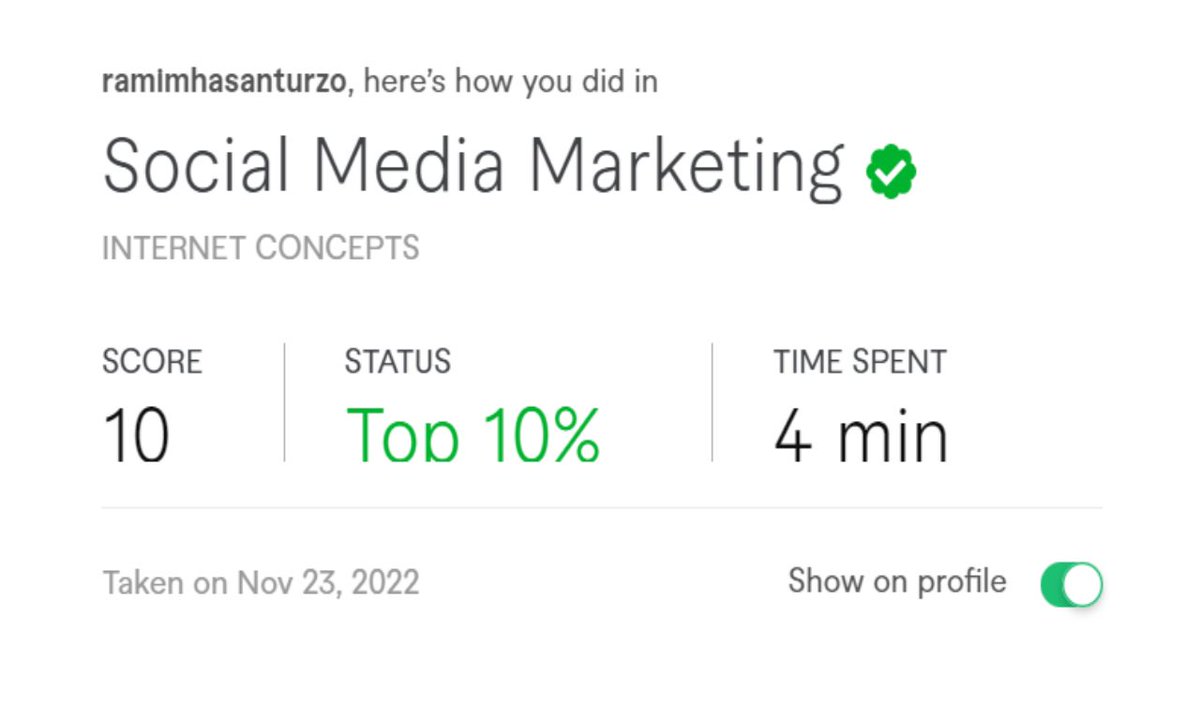 Ramimhasan22's tweet image. Alhamdulillah 10/10 😌😌
#fiverr #fiverrskilltest #skilltest #fiverrtest #freelancer #socialmediatest #topscore