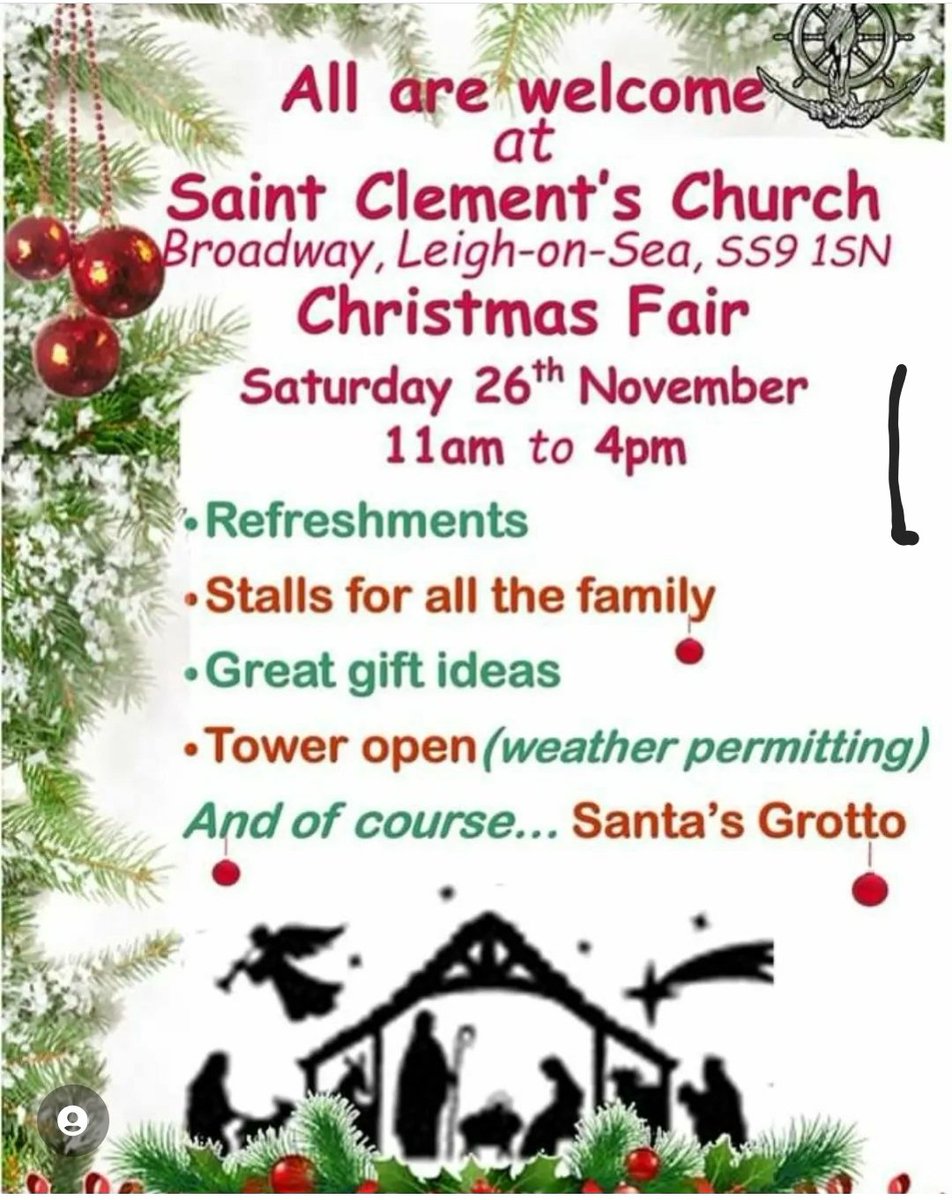 Be sure to go to @StClementLeigh today for the Christmas Fair if you fancy looking around some fantastic arts and crafts stalls! The tower is open, too, weather permitting. #christmas #leighonsea #essex #saturdayvibes #saturday #Weekend #artsandcrafts @LeighTCEvents