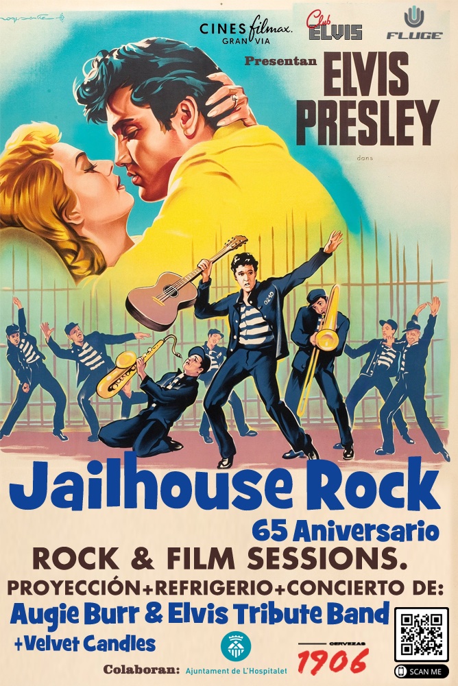 ClubElvis's tweet photo. @CinesFilmax , @Fluge_AV  y Club Elvis, con la colaboración de Ajuntament de L'Hospitalet y 1906  presentan:
PROYECCIÓN (+CONCIERTO) JAILHOUSE ROCK 65 ANIVERSARIO.
Entradas: https://t.co/WINdlIFYyW 
 18.30h: 
Proyección Jailhouse Rock 
Refrigerio
Concierto:ETB + VELVET CANDLES https://t.co/LVx1t1pSZz