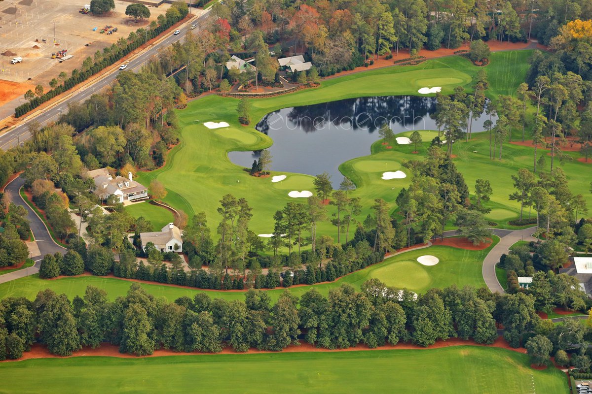 EurekaEarthPlus's tweet photo. The ANGC Par 3 Northeast Pond Grading &amp; Drainage Revisions, which include two new cabins, an event building, a member restroom, a player pavilion, a merchandise building, and two restrooms, have been completed.

#TheMasters #Masters2023

(📸 ©19NOV2022 David Dobbins/#EurekaEarth) https://t.co/cmlmVgVtV3