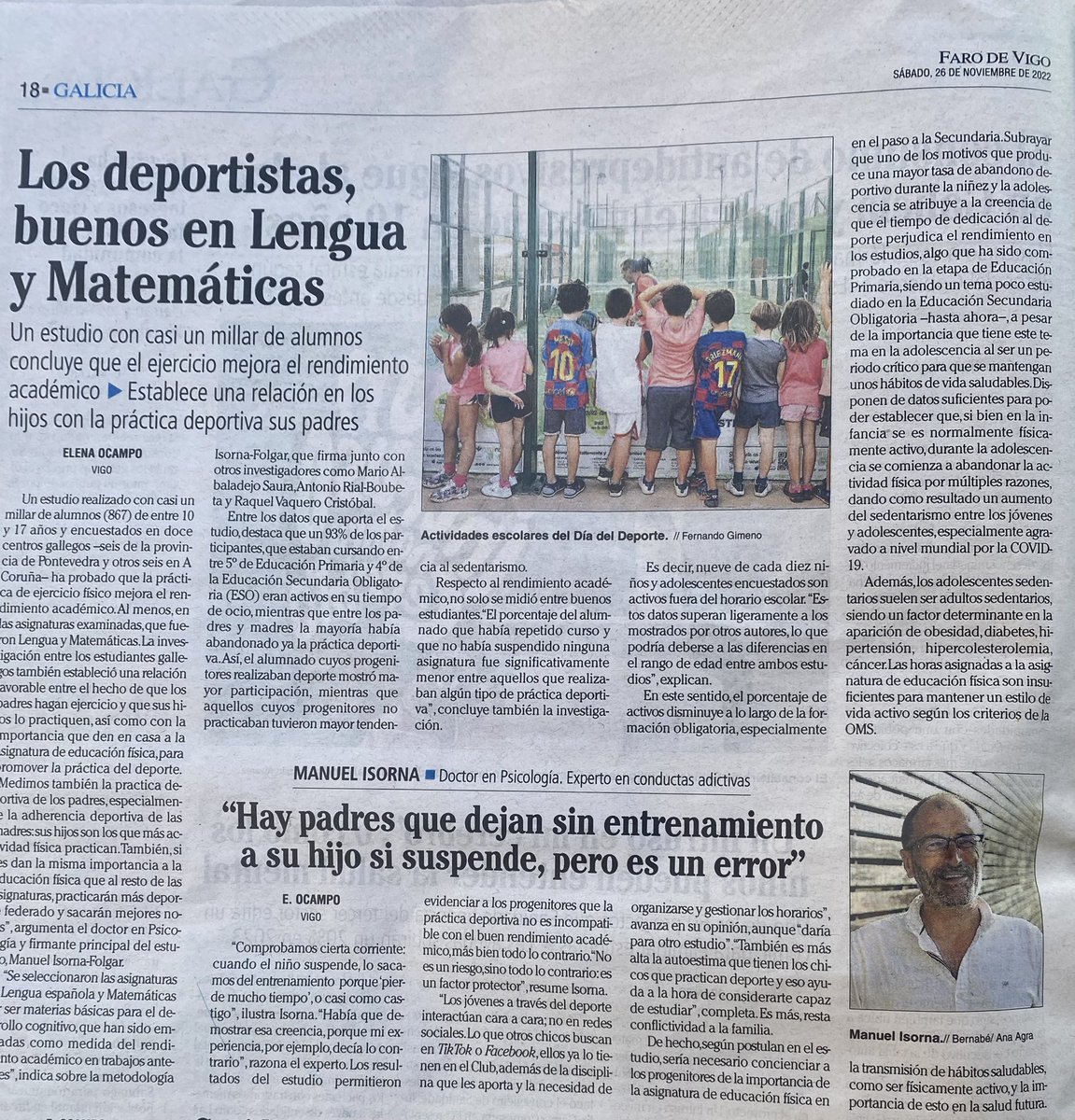 Interesante artículo hoy en <a href="/Farodevigo/">Faro de Vigo</a> sobre la mala costumbre de castigar sin entrenamiento cuando llegan las malas notas. En el <a href="/ClubCisneBalonm/">Club Cisne Balonmano</a> lo tenemos claro…,