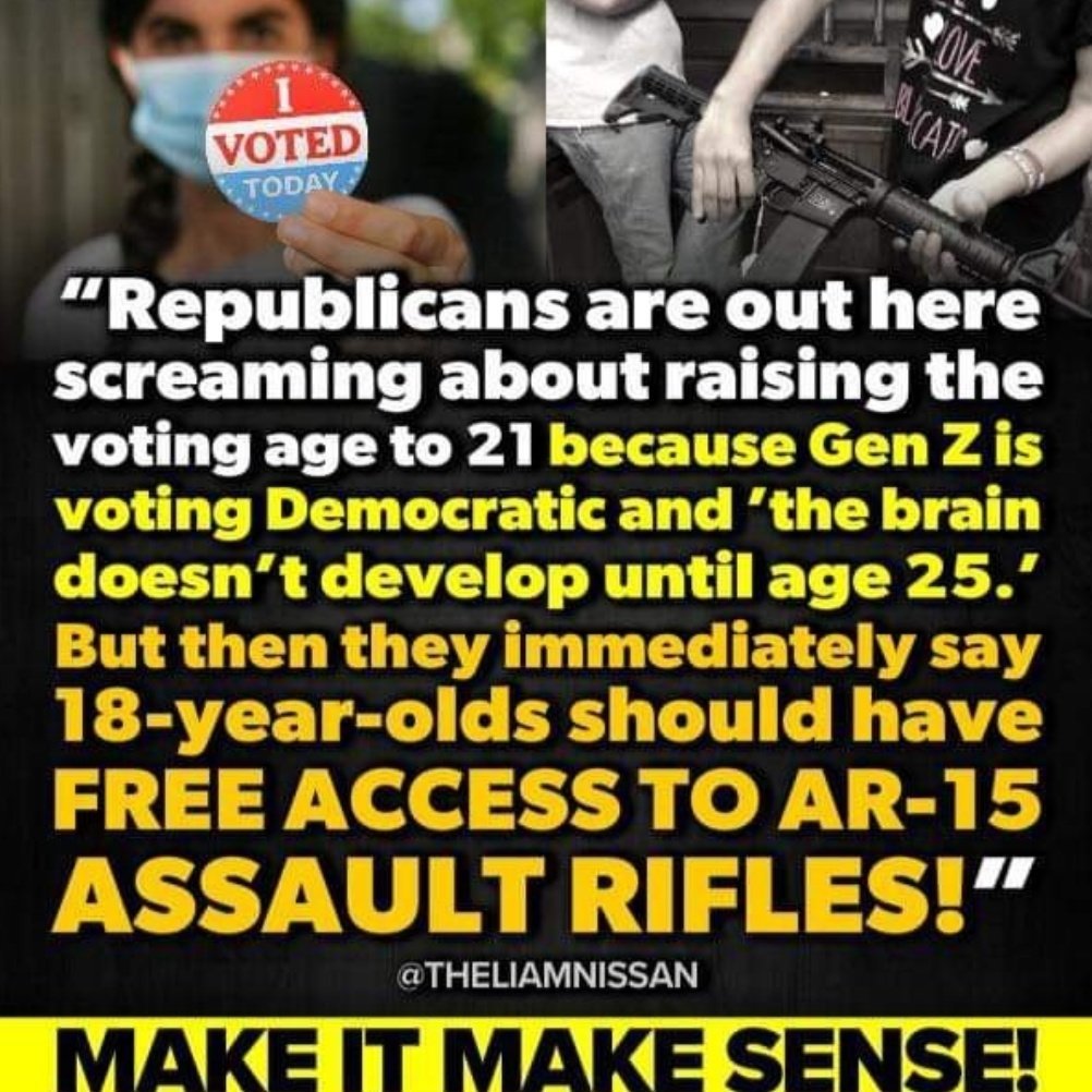 TonyHussein4's tweet photo. This is the Trump effect. Proud Boys are mature enough to buy an AR 15 assault rifle at 18, but we must raise the voting age to 21. Does it make sense? https://t.co/PaC1qKAFi0