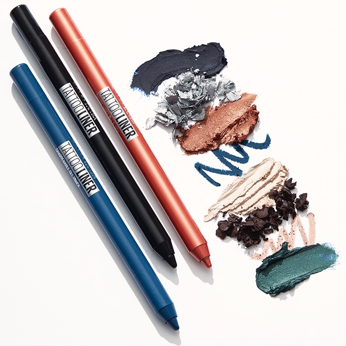 Maybellineny_es's tweet photo. Marca la diferencia con tu mirada, ¿Te atreves con un delineado a color? 🔥 Consíguelo con los tonos Soft Bronze, Deep Onyx y Deep Teal de nuestro lápiz Tattoo Liner 🧡 #fijoqueteflipa #tattooline https://t.co/quRNvTrLDk