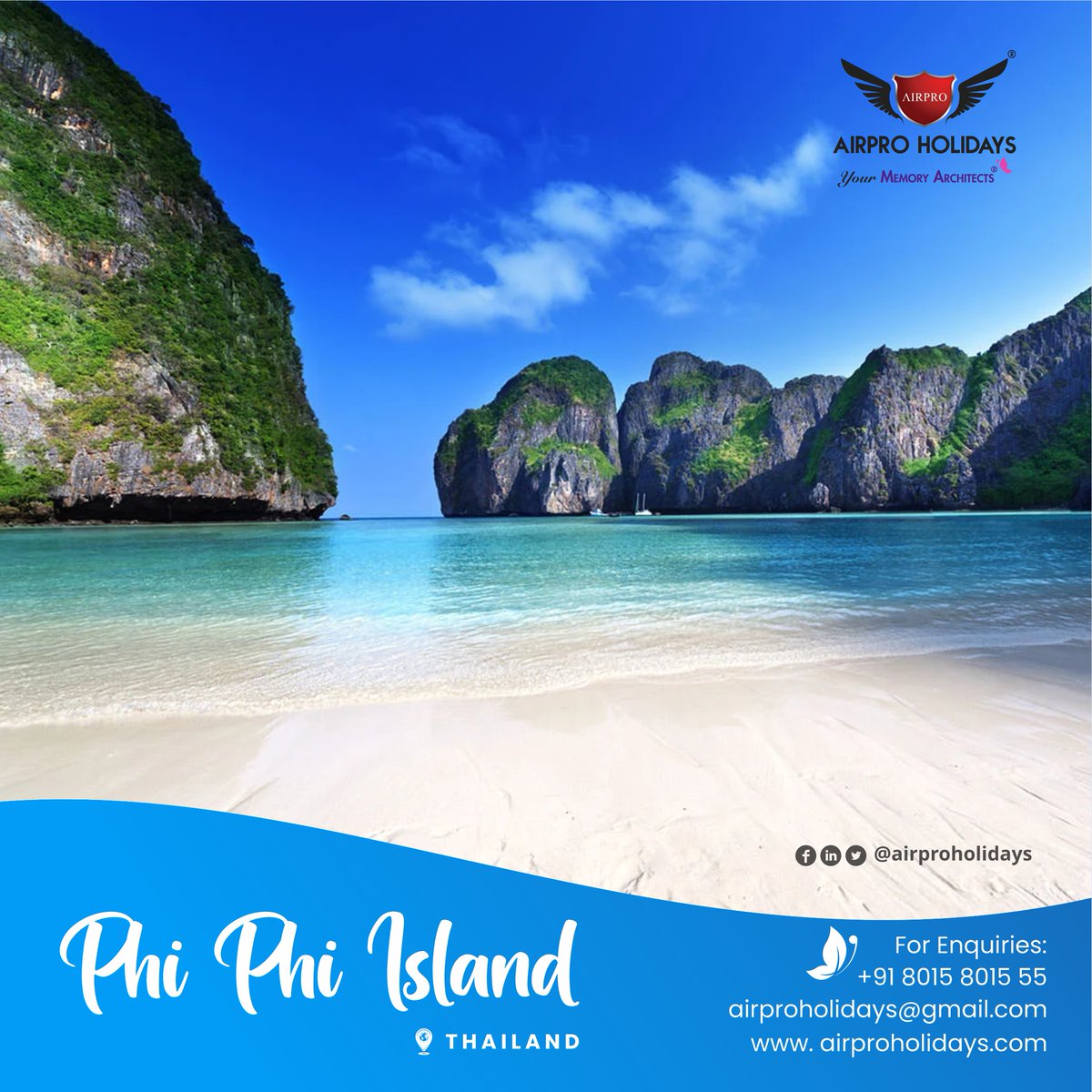 airproholidays's tweet photo. Speedboat ride to remote beaches in Koh Phi Phi Islands.

Swim among colorful fish and coral at Pileh Lagoon.
Contact AirPro Holidays - https://t.co/ngt9g98VP4

#airproholidays #memoryarchitects #phiphiisland #thailand #vacation #trip #chennai #traveldiaries #wanderlust https://t.co/oEvdiTOGGZ
