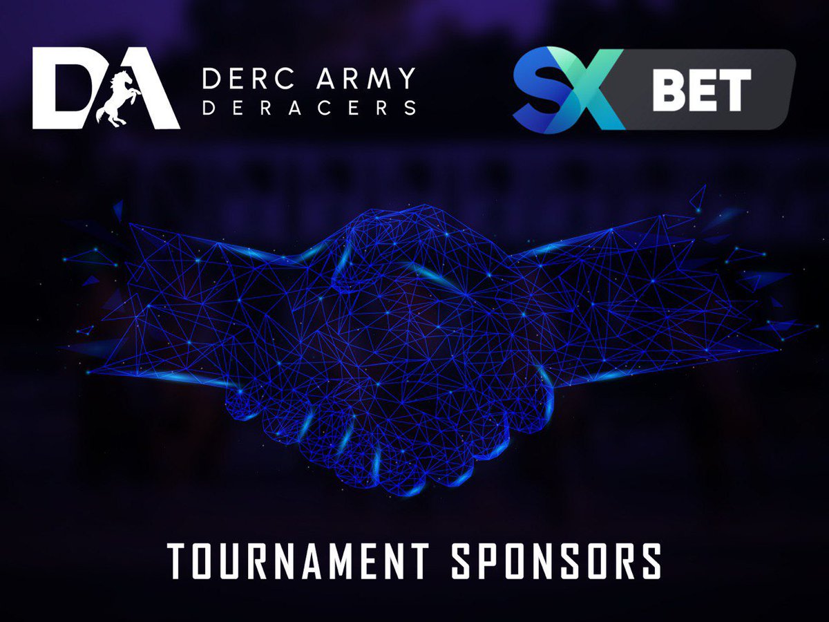 📣Partnership Announcement📣

The DERCArmy is thrilled to announce our new partnership with <a href="/SX_Bet/">SX Bet</a>🏆

SX Bet are sponsoring our new Unraced Gen1 tourney👍

💰$100 USDC Deposit Match 
💎 $SX Prizes

Every participant will be eligible for the deposit match offer! 😎

More ⬇️