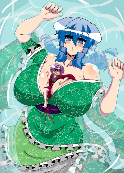わかさぎ姫×針妙丸くん本表紙、暫定案。 
