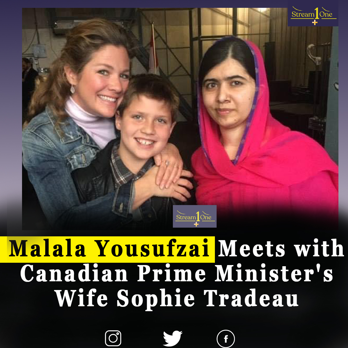 StreamOne11's tweet photo. Malala Yousufzai Meets with Canadian Prime Minister's Wife Sophie Tradeau.

#Streamone #Justintradeau

#حقیقی_آزادی_لانگ_مارچ "Google Play Store" #فتنہ_فارغ_ہوگیا #ActualWarInPakistan #Rawalpindi https://t.co/YgJIWqeeSv
